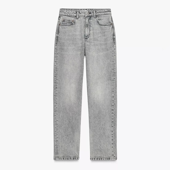 Zara grey high waist Mom Jeans women’s size 12 - Picture 1 of 6